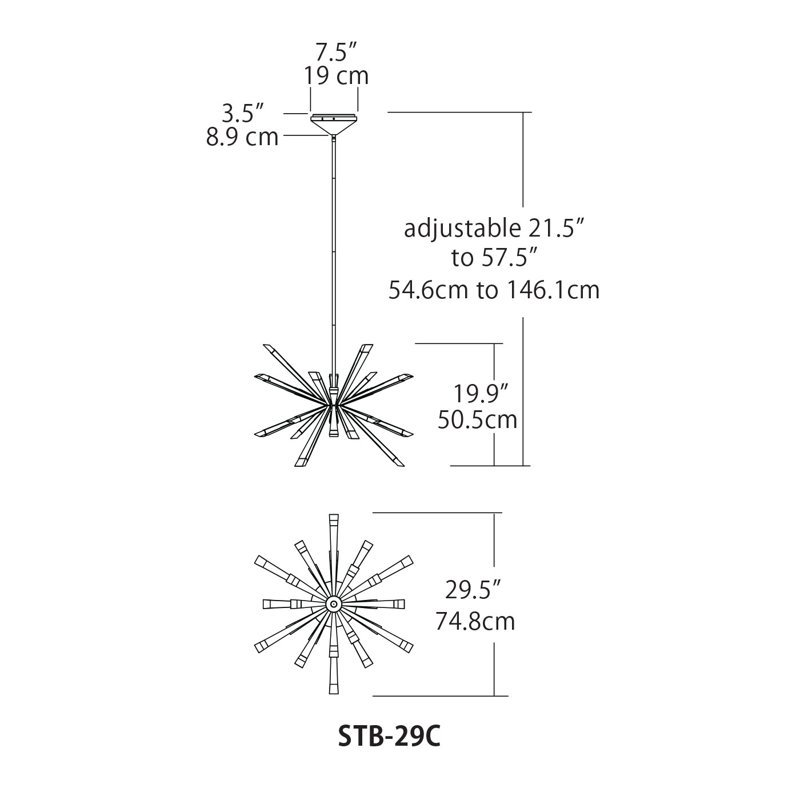 Blackjack Lighting Starburst 24 Light LED Chandelier Perigold